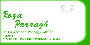 roza parragh business card